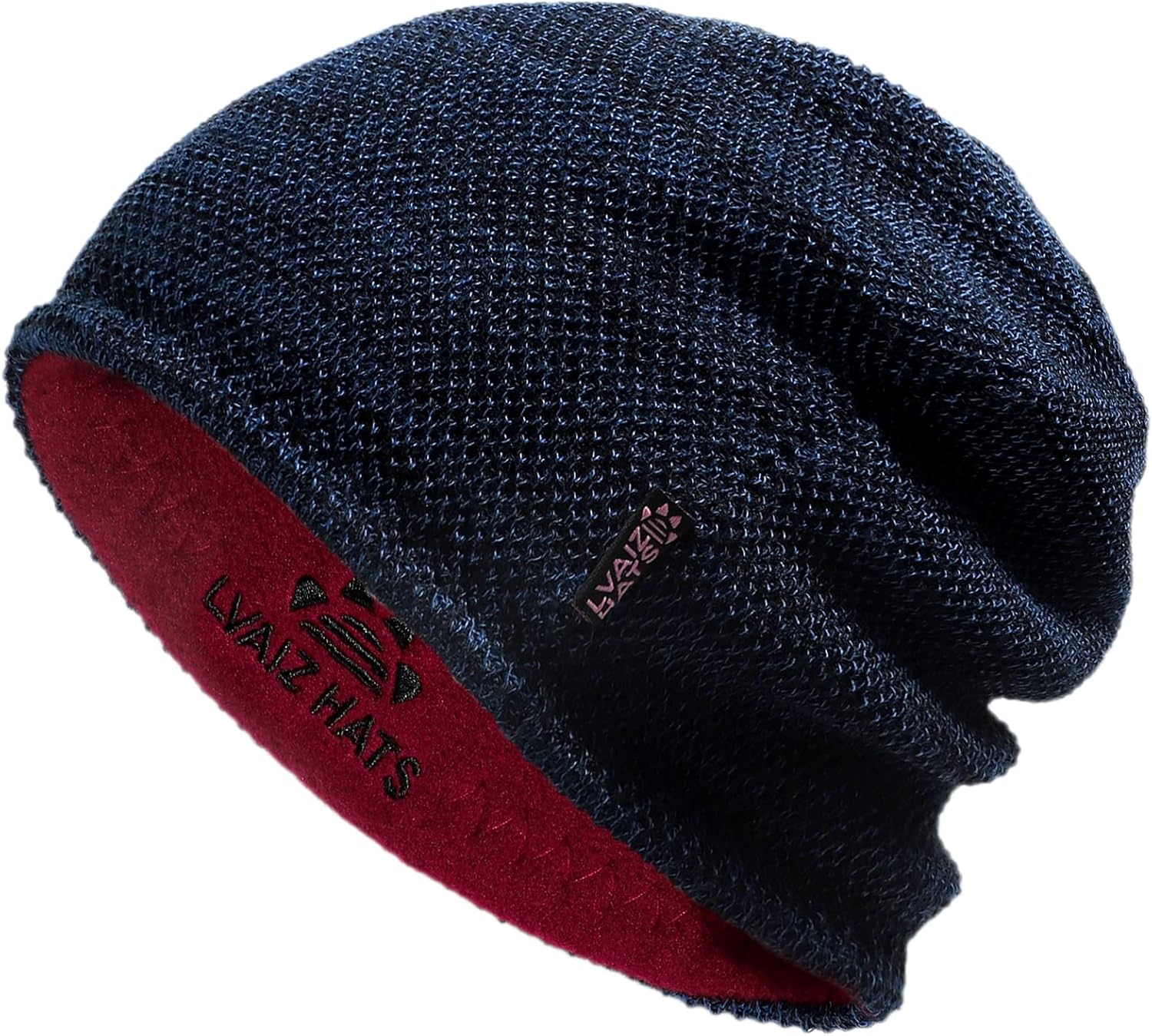 Lvaiz Mens Winter Beanie Hat Warm Fleece Lined Skull Cap for Men Reversible Wome...