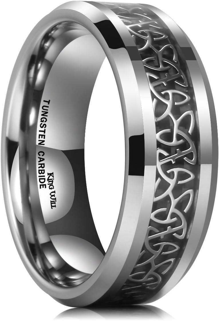 Unique High-Quality King Will Classic Tungsten Carbide Ring, Distinctive Wedding...