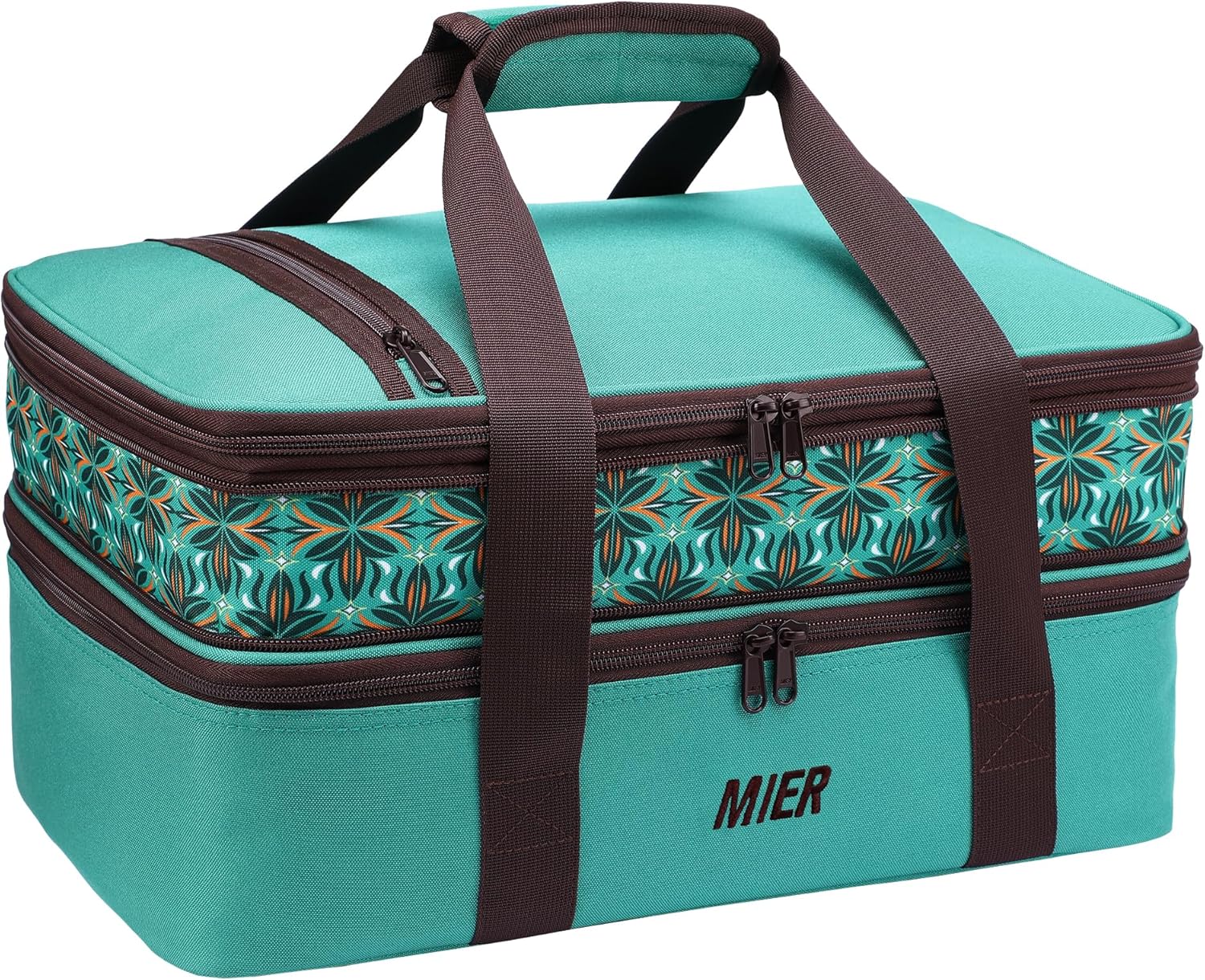 MIER Insulated Double Casserole Carrier Bag, Special Thermal Lunch Tote for Lasa...