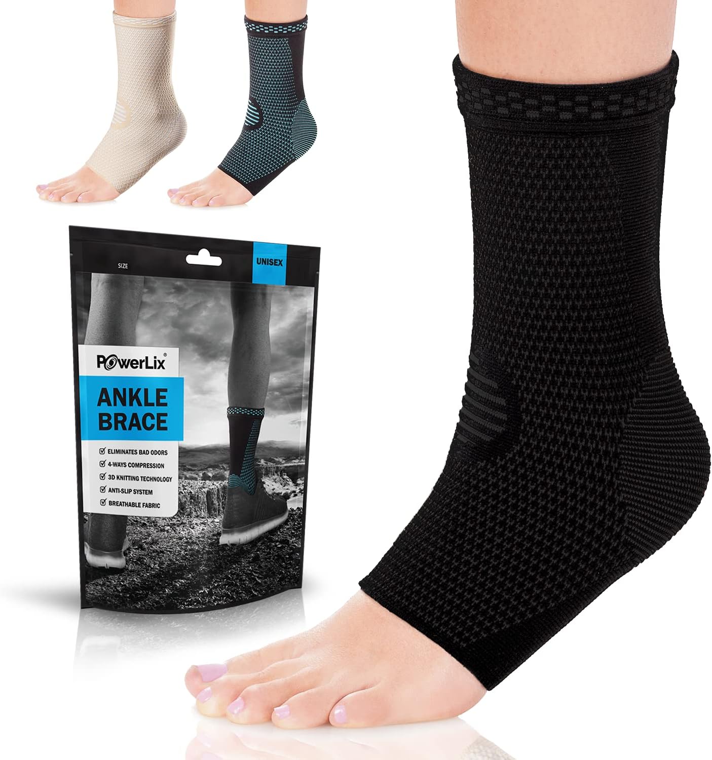 POWERLIX Legs Orthopedic Brace Compression Support Sleeve (Pair) for Swelling, S...