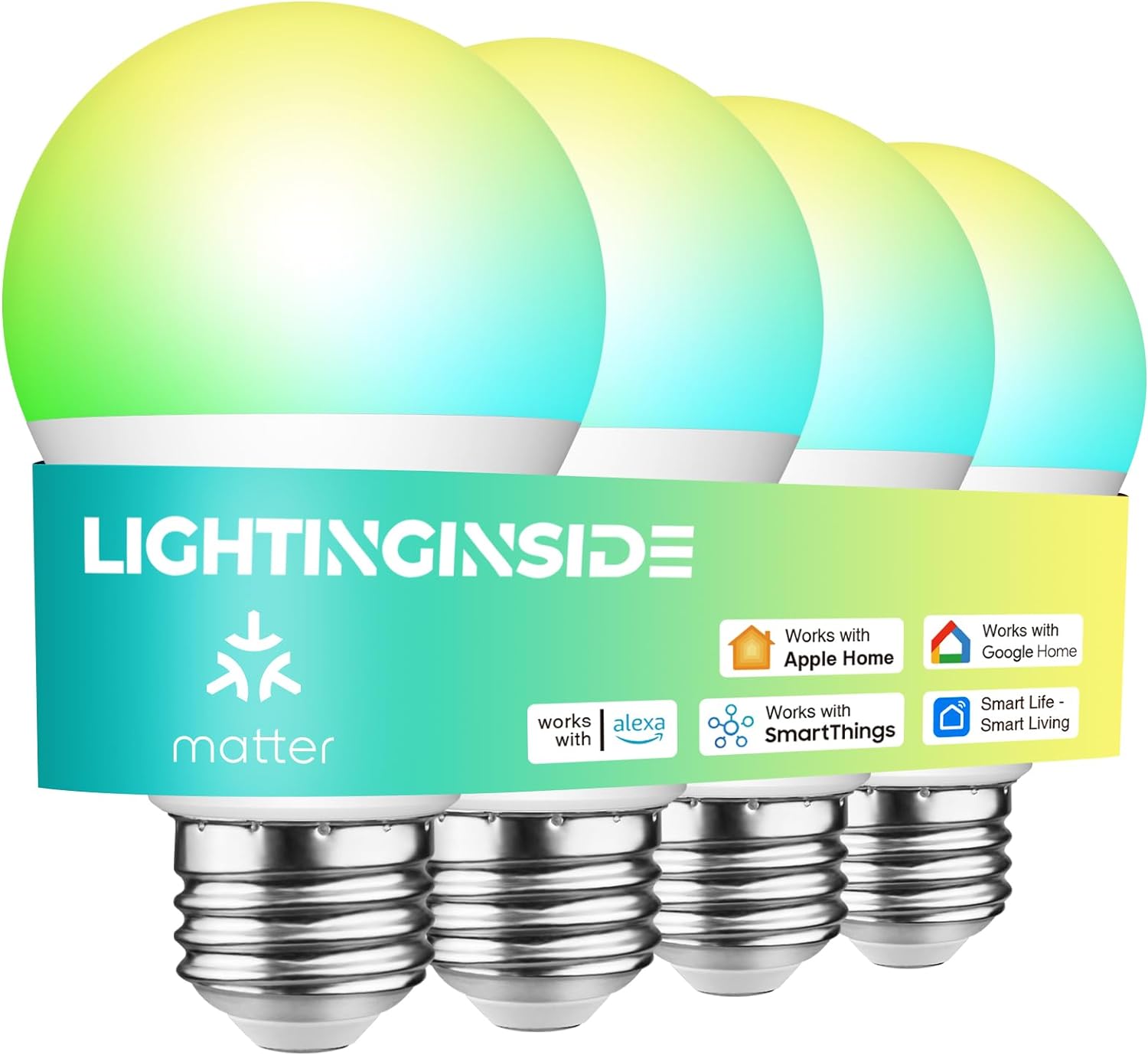 Matter Smart Light Bulbs Compatible with Alexa/Siri/Apple Home/Google Home/Smart...