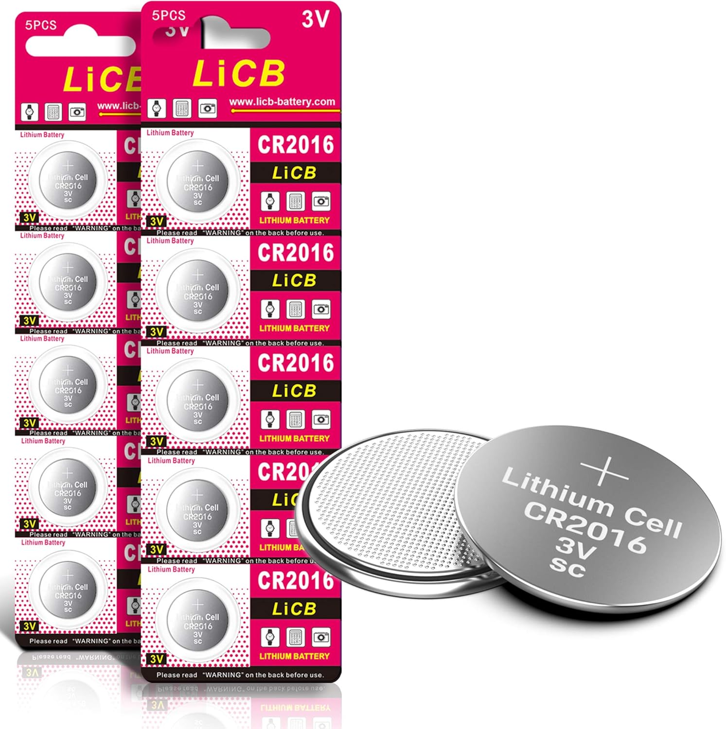 LiCB CR2016 3V Lithium Battery(10-Pack)