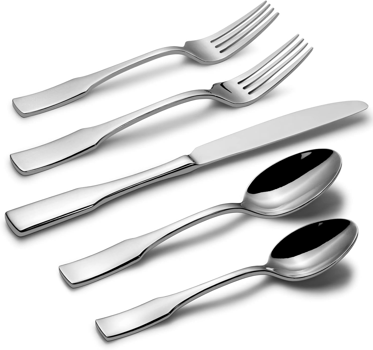 Alata Kate 60-Piece Silverware Set Stainless Steel Flatware Set,Service for 12,M...