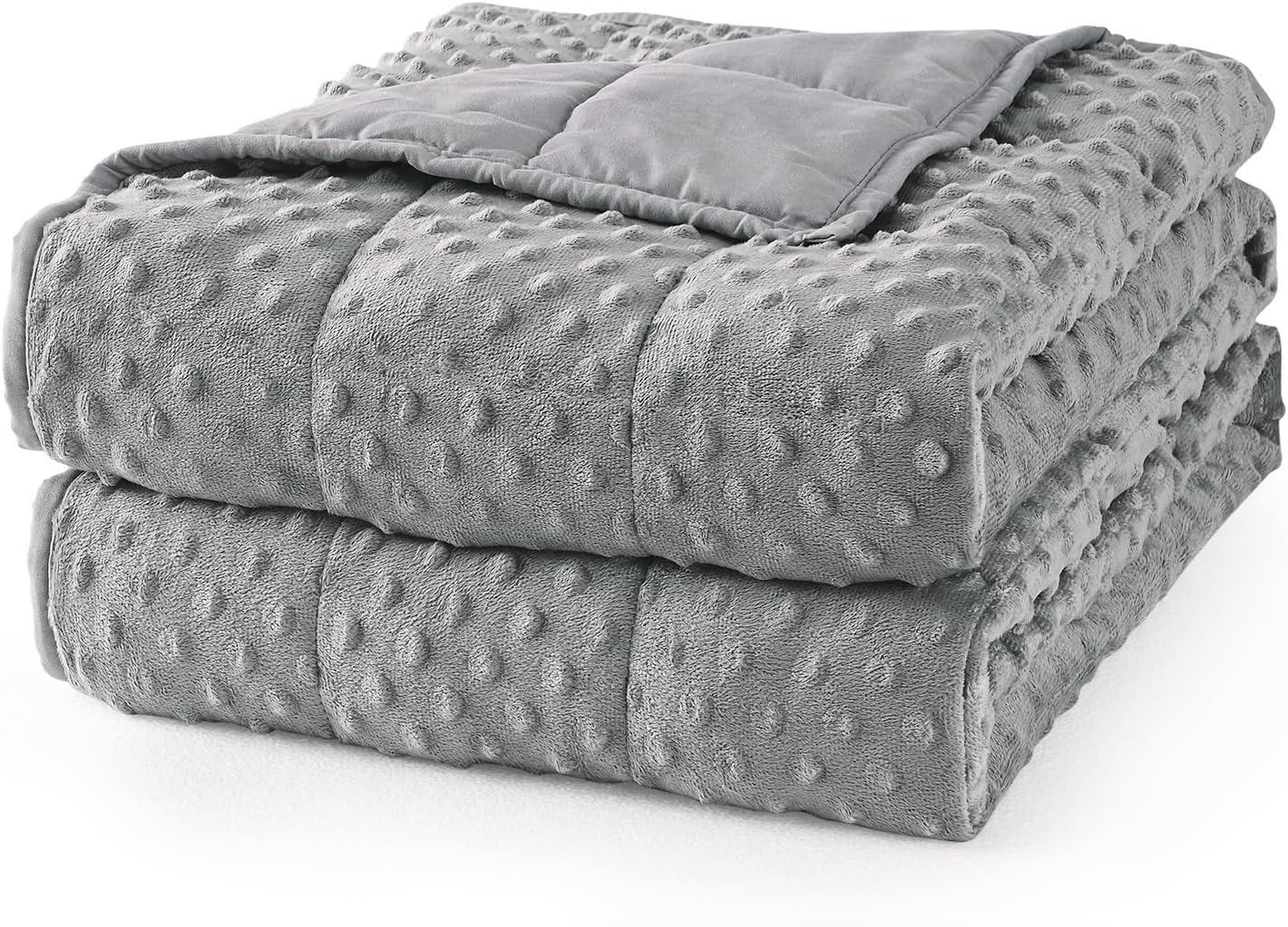 Mr. Sandman Weighted Blanket for Adults Queen, Minky Dots Heavy Blanket for Woma...