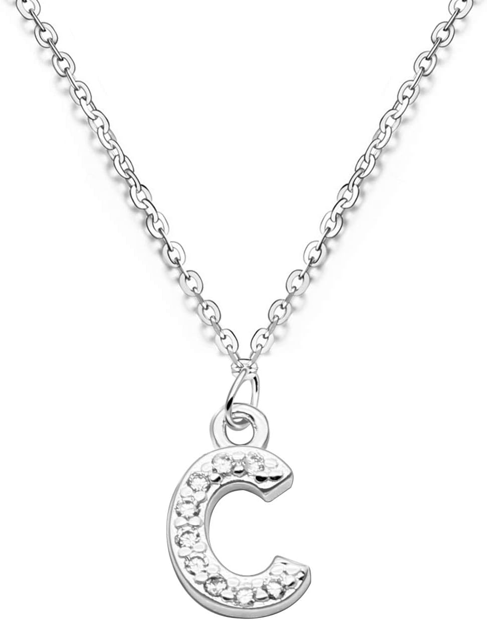 , bifriend S925 Silver, Special Necklace With A-Z 26 Initial Crystal Pendant, Af...