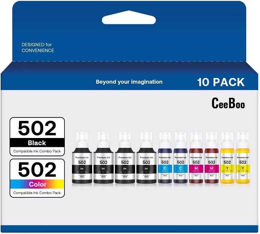CEEBOO 502 Refill Ink Bottles, High-Quality Ink Replacement for Epson 502, Affor...