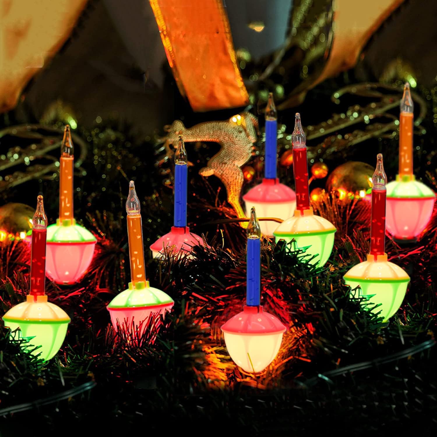 SUNSGNE Christmas Bubble Lights, 8.8Ft Vintage Bubble Lights with 10 Multicolor...