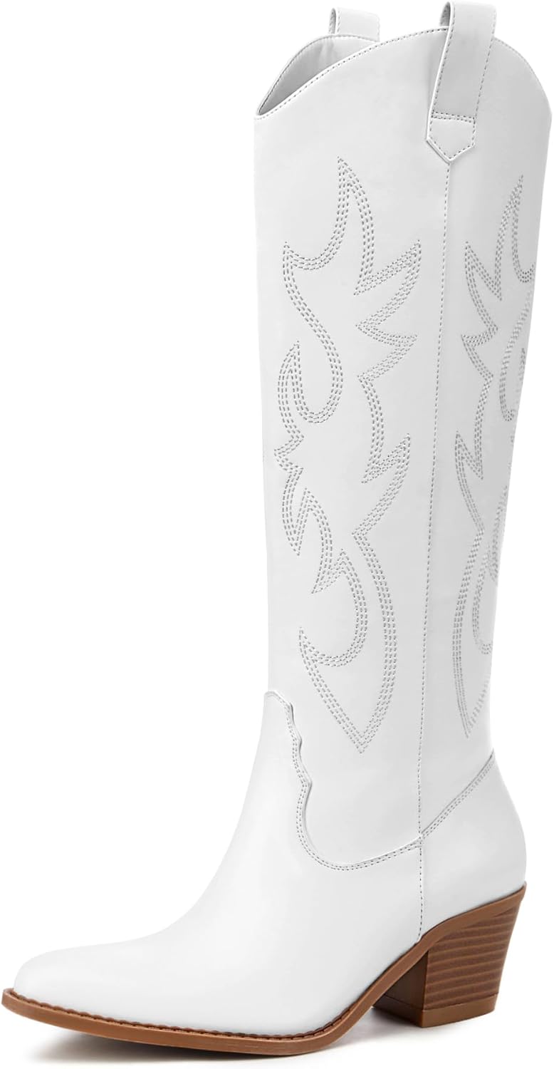 Athlefit Cowboy Boots, Special Knee High Pointed Toe Western Cowgirl Boots, Inno...