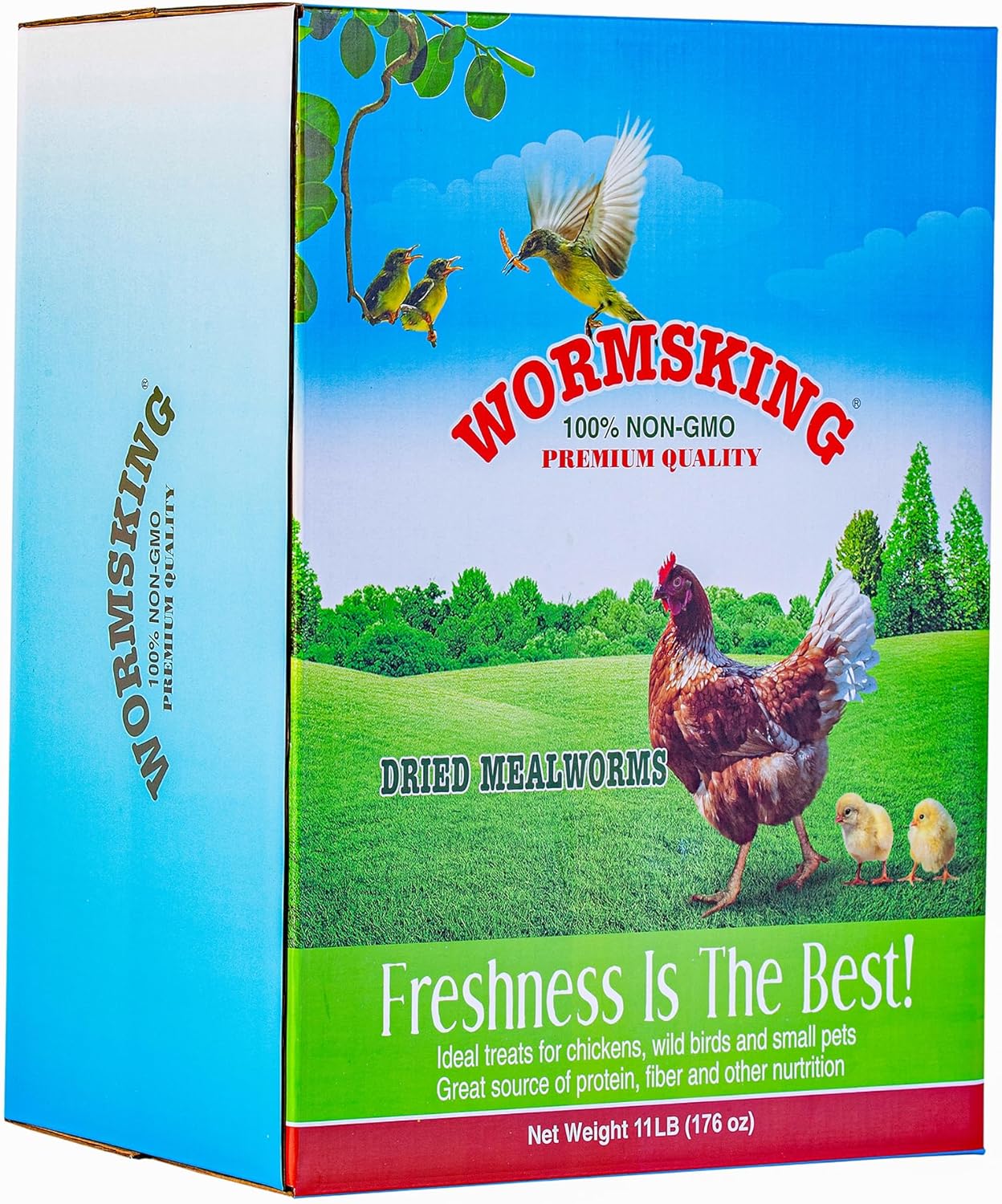 11 LBS Dried Mealworms, Non GMO, High Protein Treat for Chicken, Duck, Birds, Re...