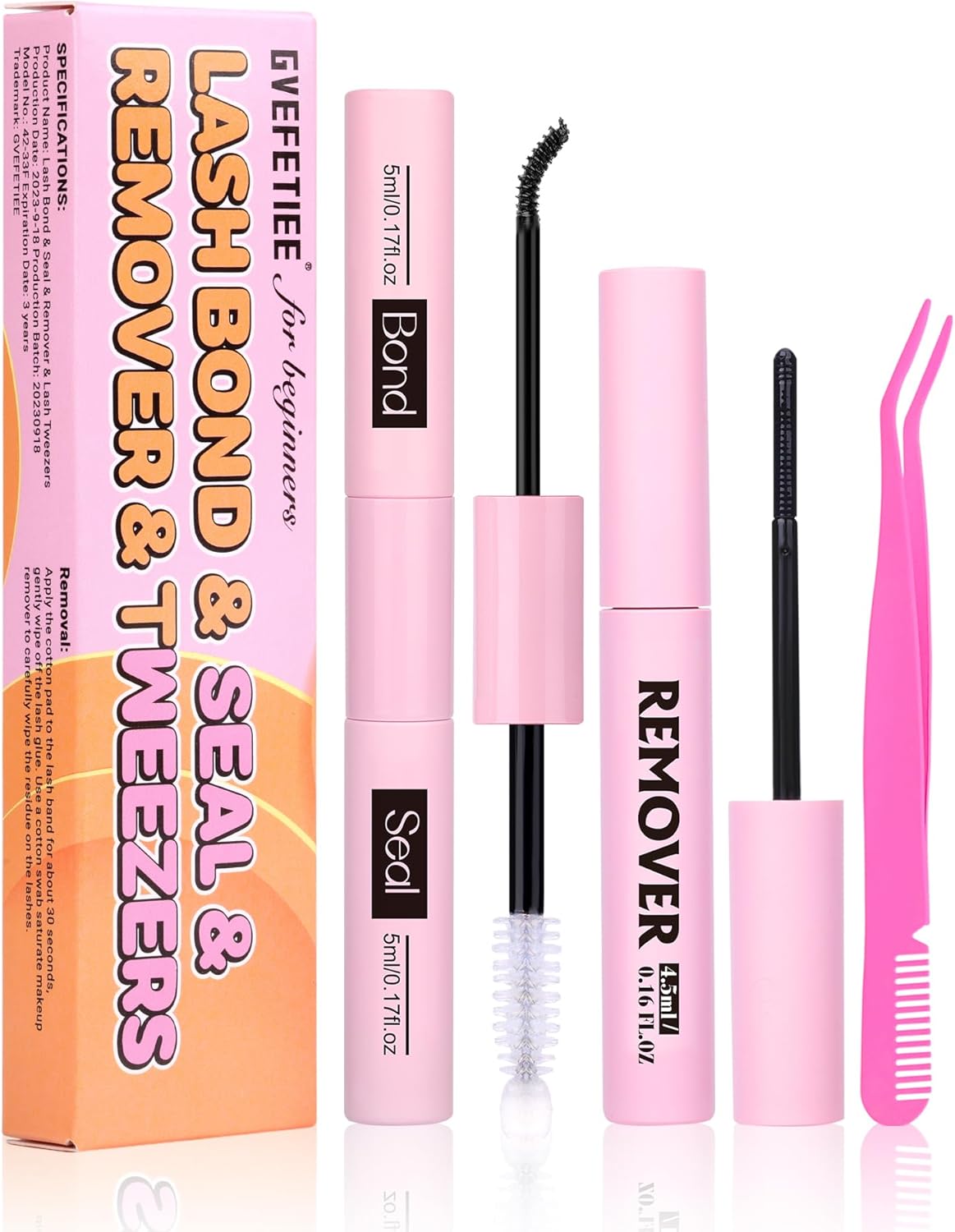 Lash Bond and Seal Kit with Lash Remover Tweezers Eyelash Glue For Eyelash Bond...