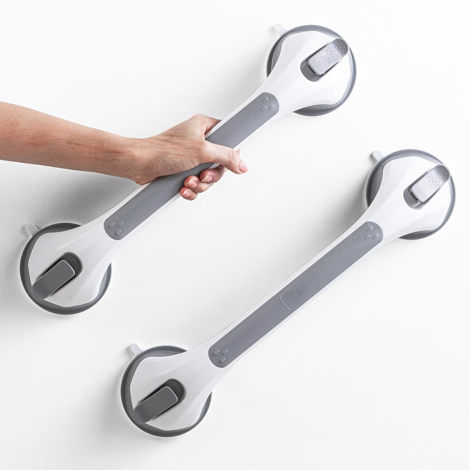 LEVERLOC 2 Pack Shower Grab Bars for Bathtubs and Showers, Easy to Install Sucti...