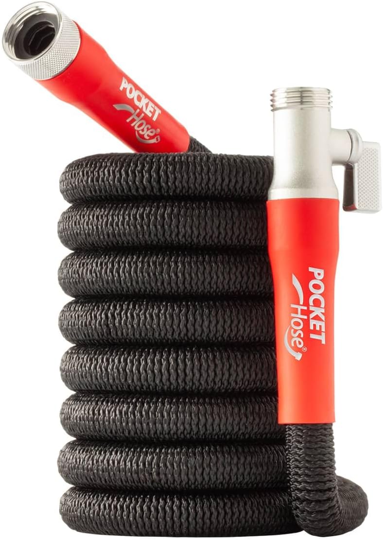 Pocket Hose Silver Bullet 2.0 Expandable Garden Hose 25-FT with Turbo Shot Nozzl...