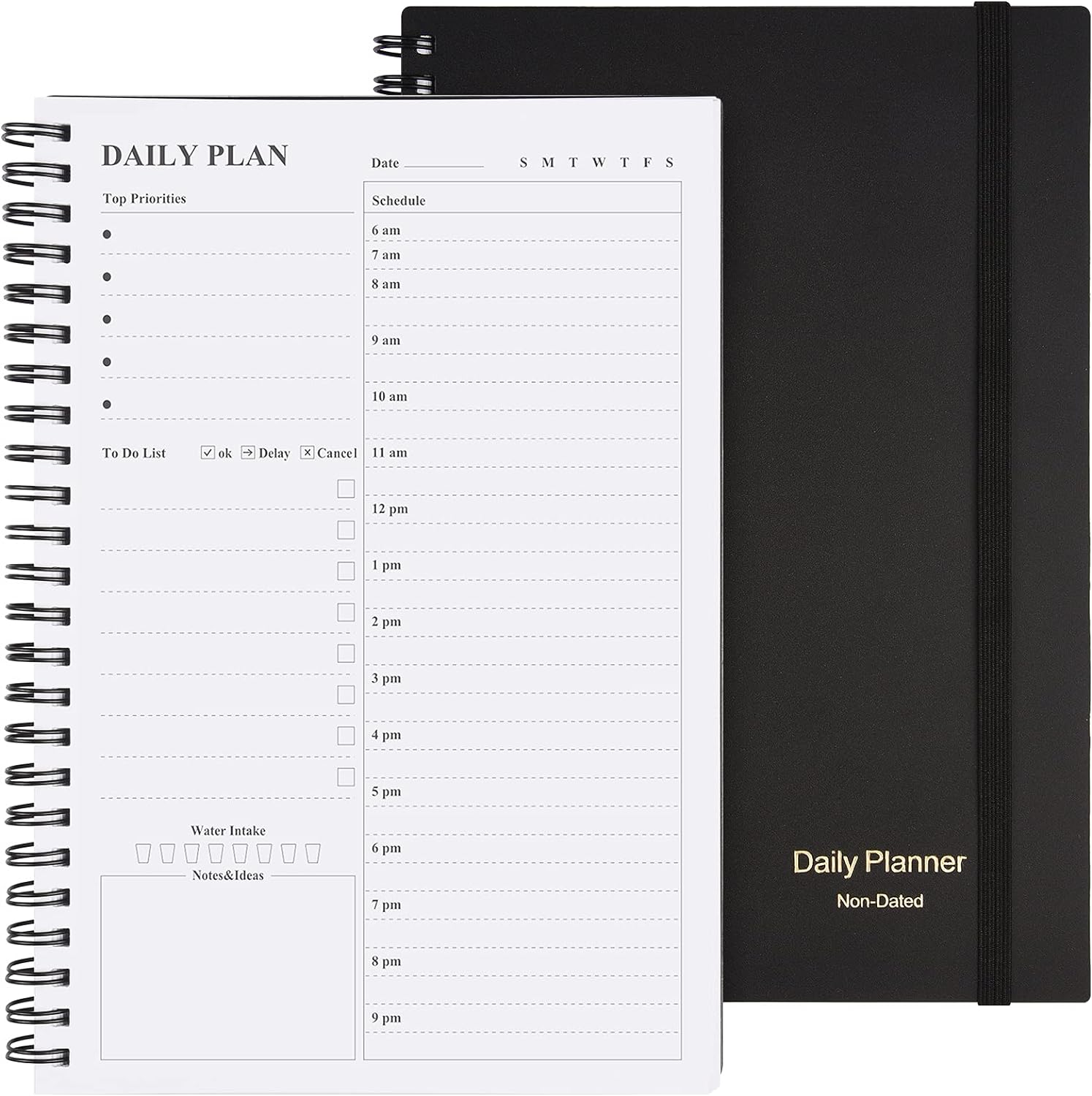 Daily Planner Undated, Asten To Do List Notebook Hourly Schedules Spiral Appoint...