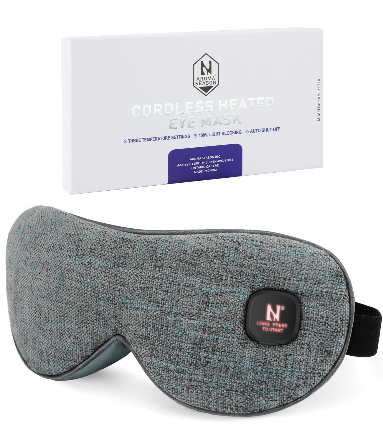 Aroma Season Heated Eye Mask Cordless, Warm Compress for Dry Eyes, Stye. Blephar...