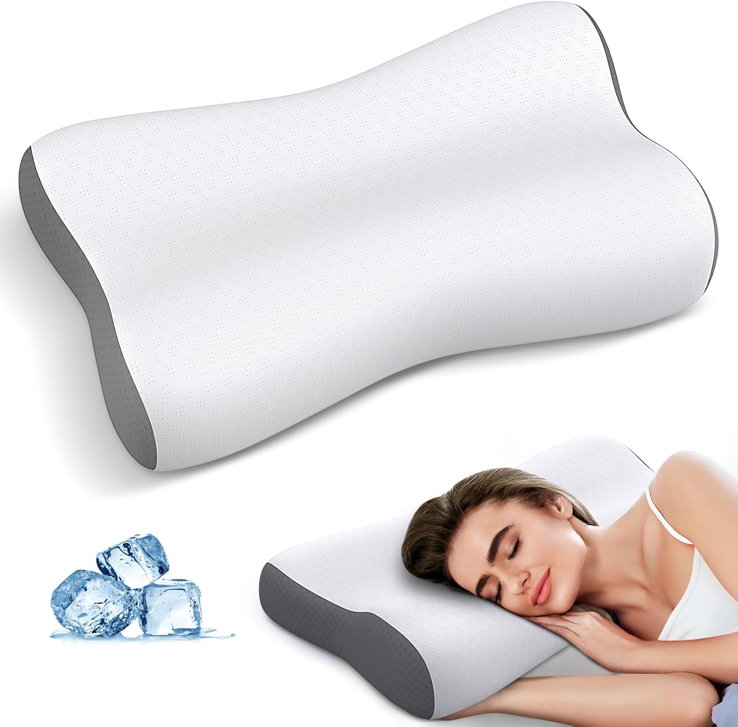 Cervical Neck Pillow Memory Foam Pillows for Neck Pain Relief, Ergonomic Pillow...