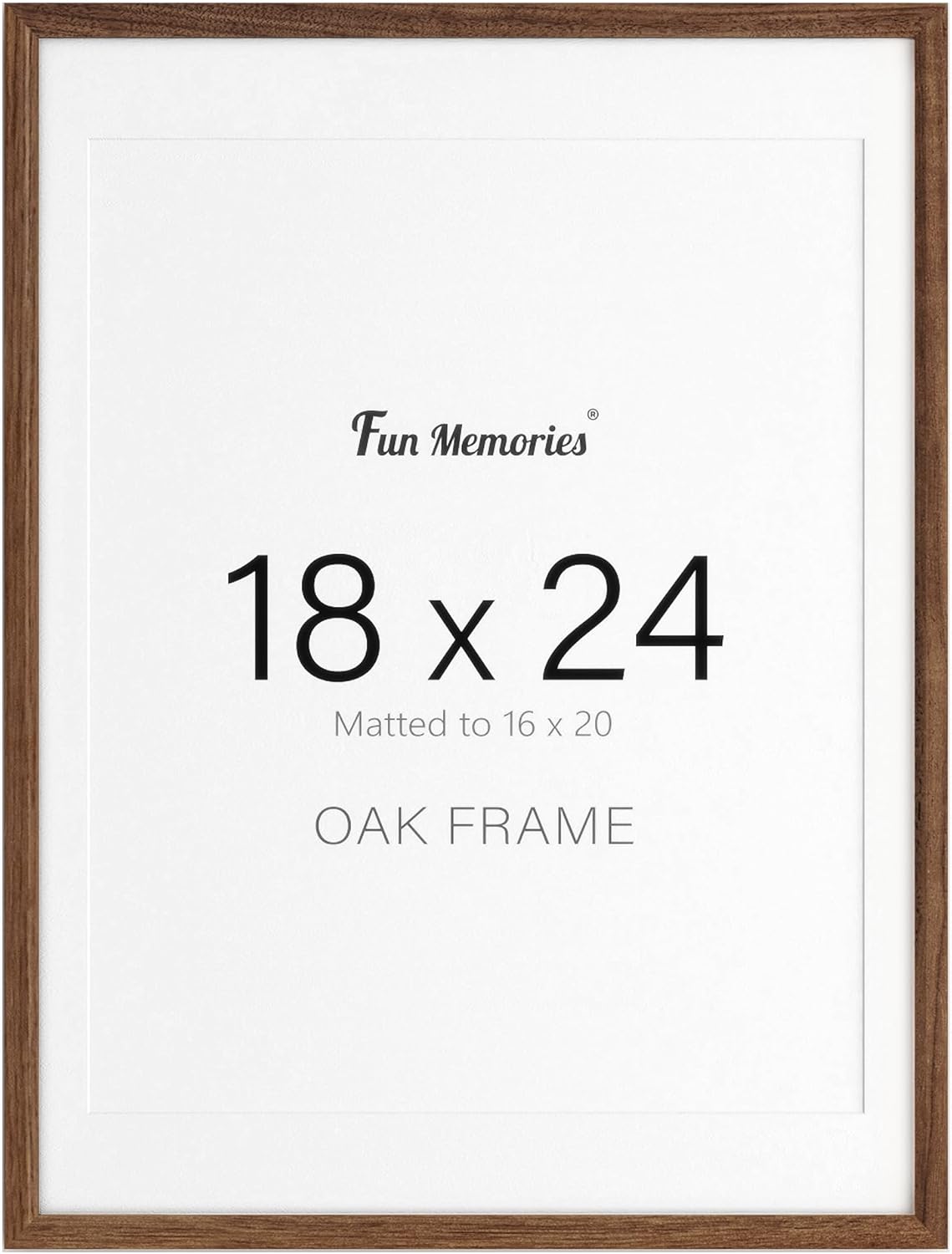 Fun Memories 18x24 Poster Frame, Solid Oak Wood Poster Frames, Modern Photo Fram...