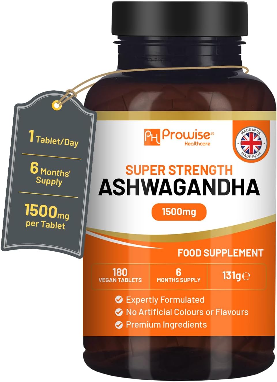 Ashwagandha 1500mg 180 Vegan Tablets | 6 Months’ Supply | Pure High Strength Ash...