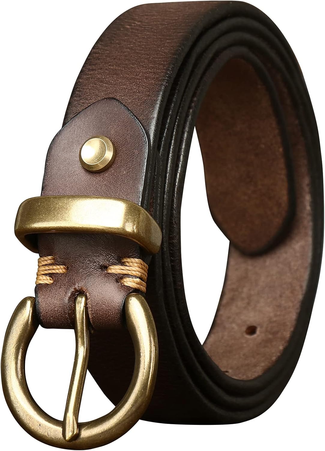 Womens Leather Belt, Special Genuine Leather Accessory for Jeans, Vintage Belt w...