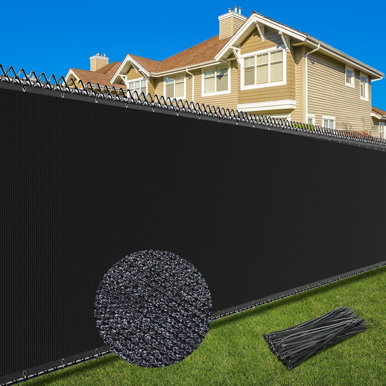 4X50FT Privacy Screen Fence, Heavy Duty Fencing Shade Cover, 170GSM 90% Blockage...