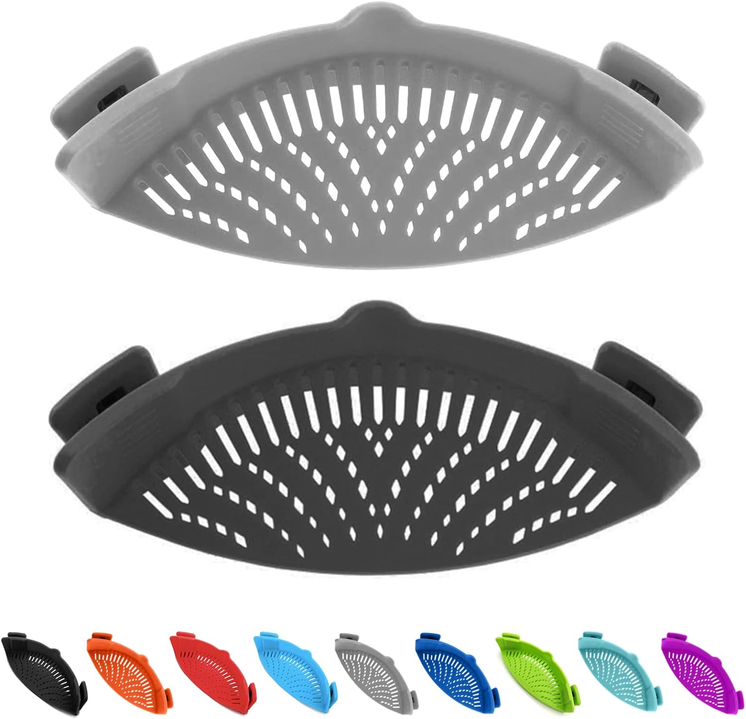Clip on Kitchen Food Strainer for Spaghetti, Pasta, Meat, Fruits, Vegetables. Si...