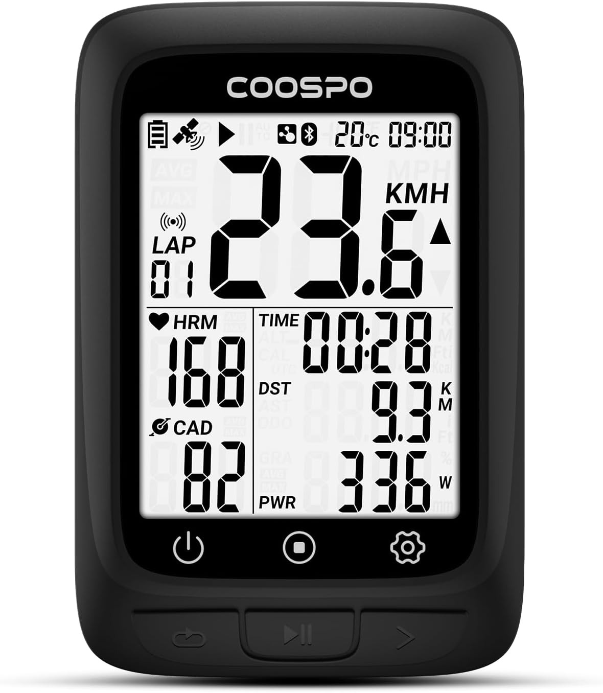 COOSPO Bike Computer GPS Wireless, ANT+ Cycling Computer GPS with Bluetooth, Mul...