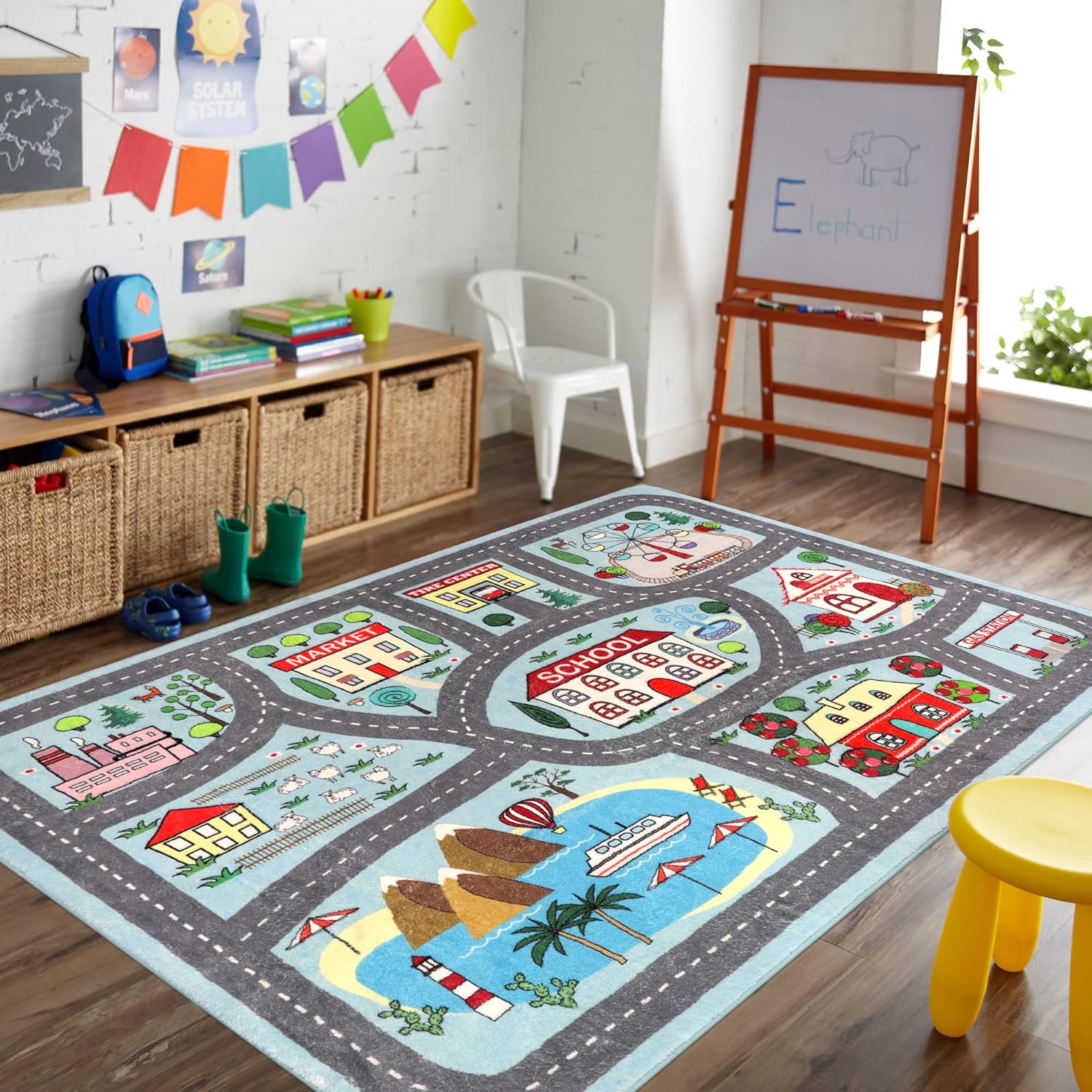 LIVEBOX Playroom Rug, Special Kids Play Mat 5'x7' for Classroom, Affordable Road...