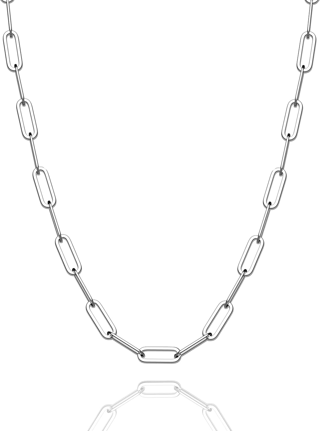 Waitsoul 925 Sterling Silver Paperclip Lobster Clasp Chain 3mm 4mm 5mm 6mm 7mm N...