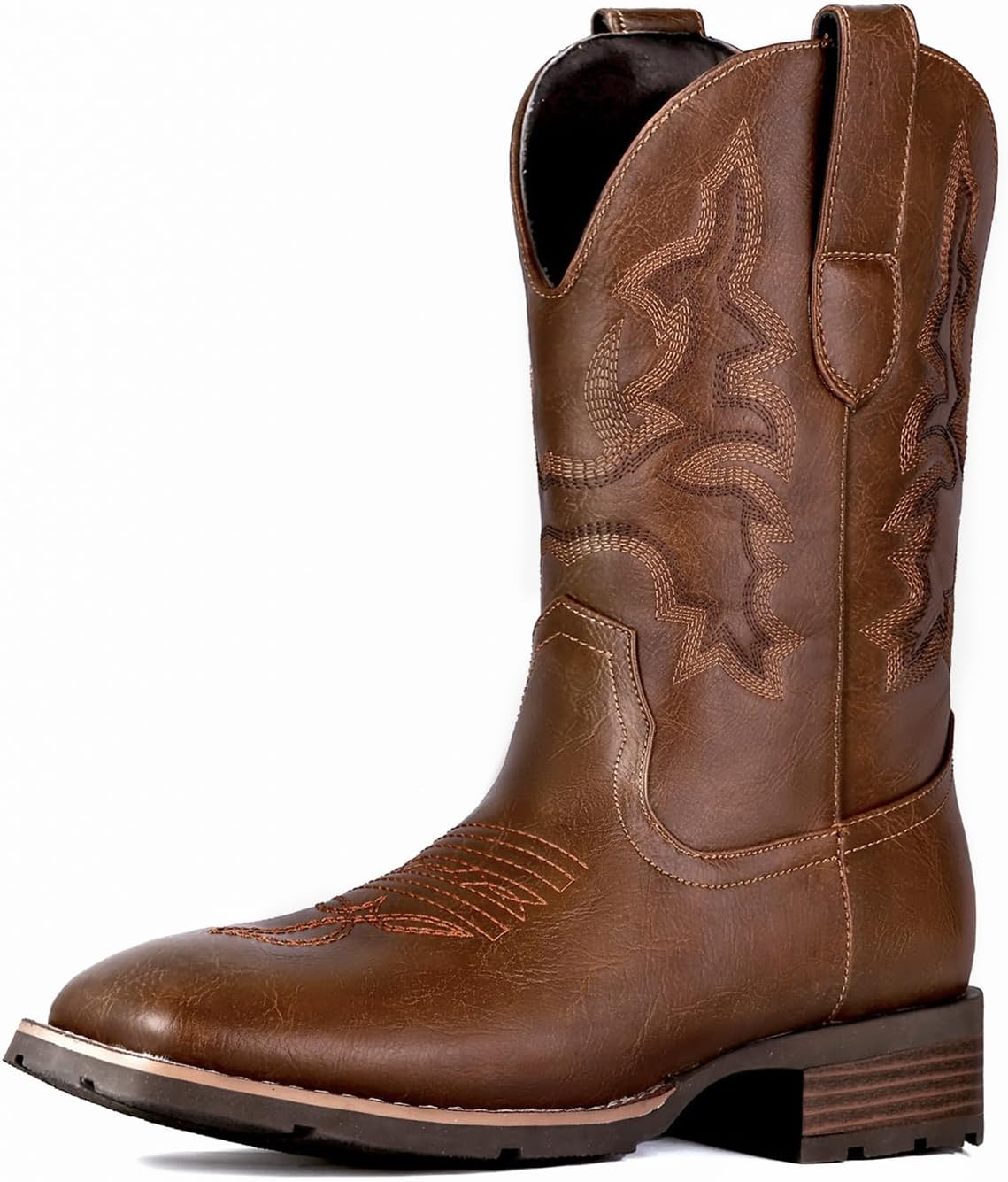 Suokdil Cowboy Boots for Men - Men's Western Boots With Embroidered, Slip Resist...