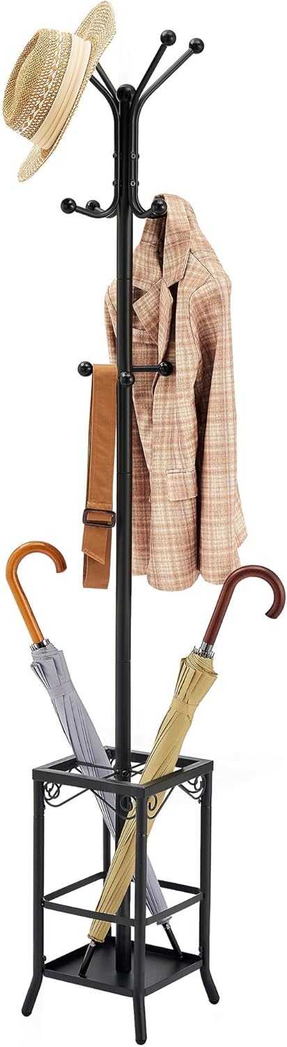Hoctieon Coat Rack Freestanding,Entryway Hanger Stand,Umbrella Holder,Hall Tree...