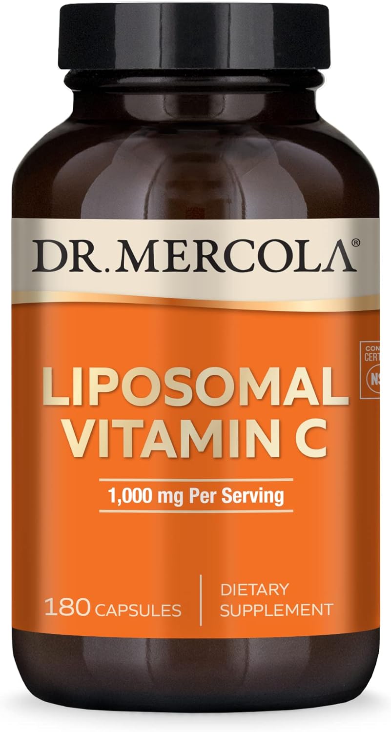 Dr. Mercola Liposomal Vitamin C, 1,000 mg per Serving, 90 Servings (180 Capsules...