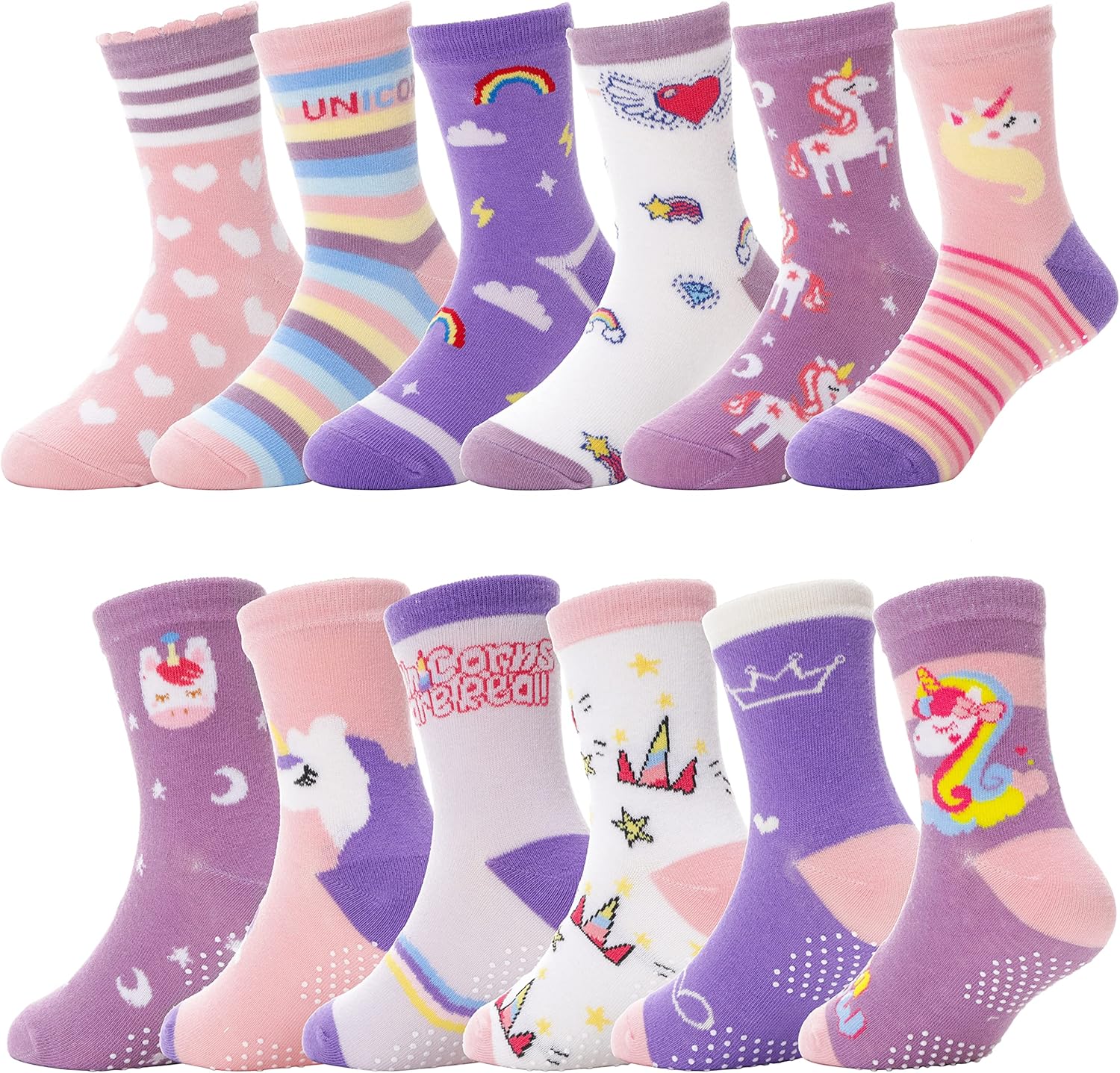 ANTSANG Baby Girls Toddlers Socks, Special Non Slip Anti Skid Socks, High-Qualit...