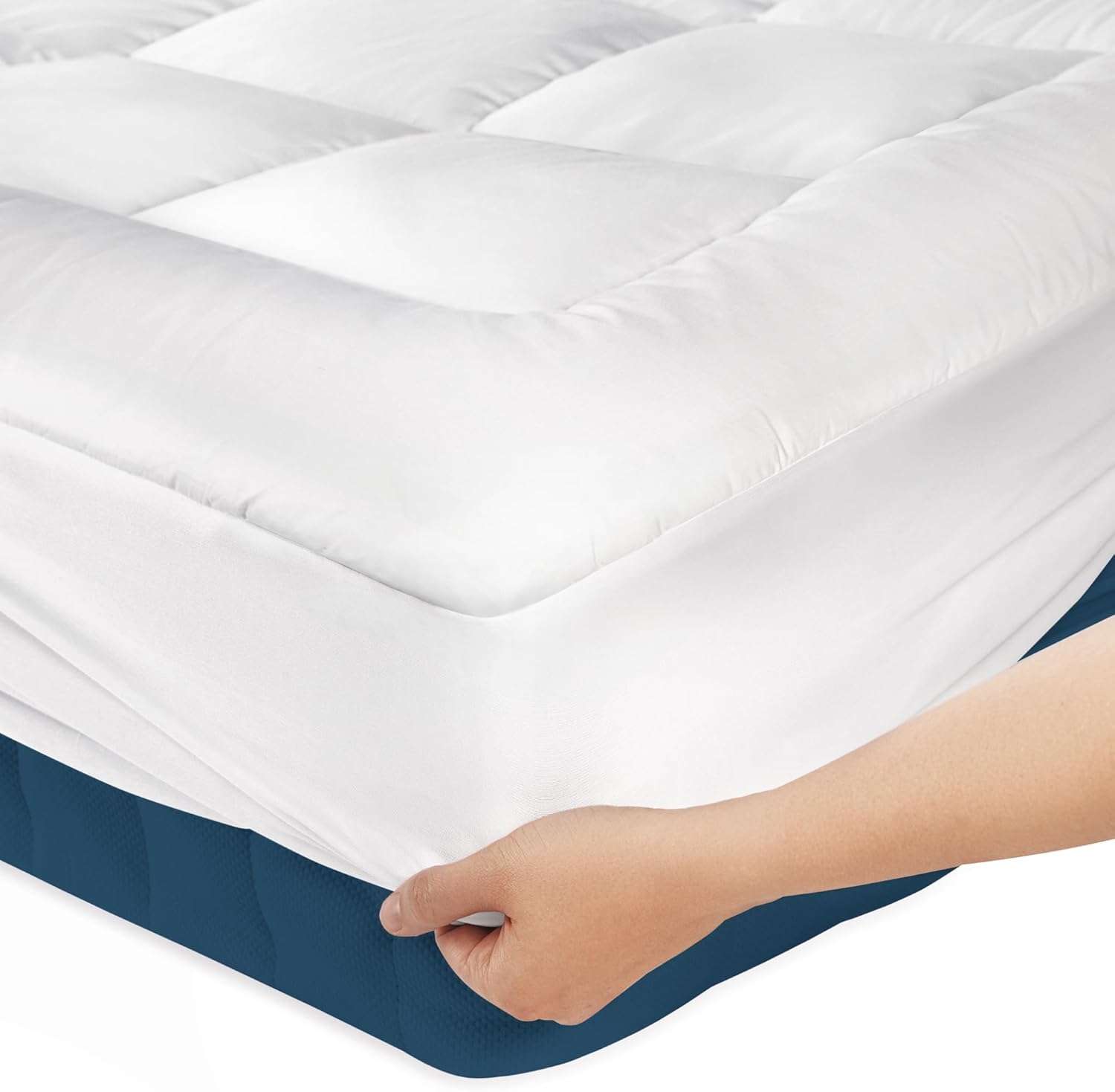 Niagara Cotton Twin Mattress Topper - Pillow Top Mattress Cover Quilted Fitted C...