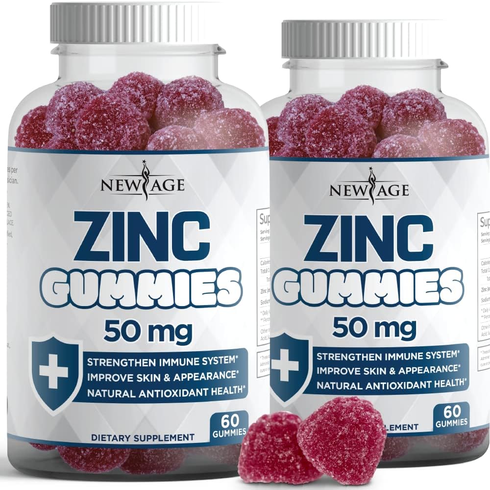 Zinc Gummies - 2 Pack - 50mg High Immune Booster Zinc Supplement, Immune Defense...
