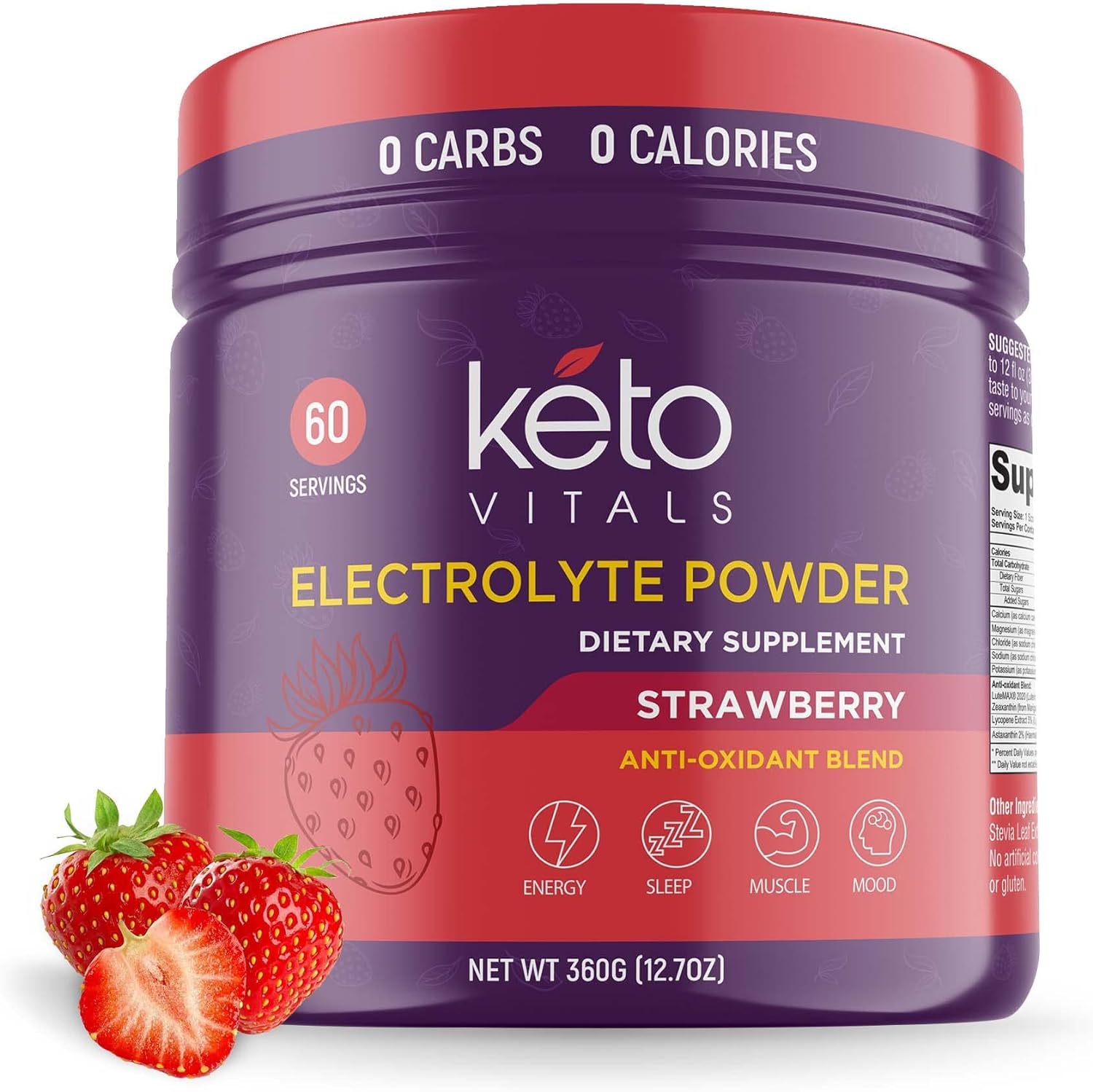 Keto Vitals Electrolytes Powder | Keto-Friendly Electrolytes with Potassium, Mag...
