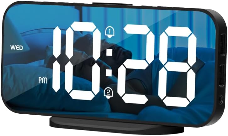 ALANAS Digital Alarm Clock, Special Alarm Clock with Dual Alarms, Innovative Mir...