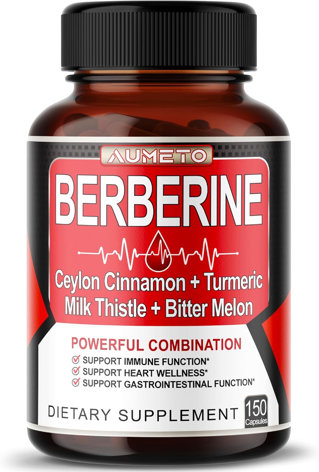 Berberine Supplement - Enhanced with Ceylon Cinnamon, Turmeric, Milk Thistle, Bi...
