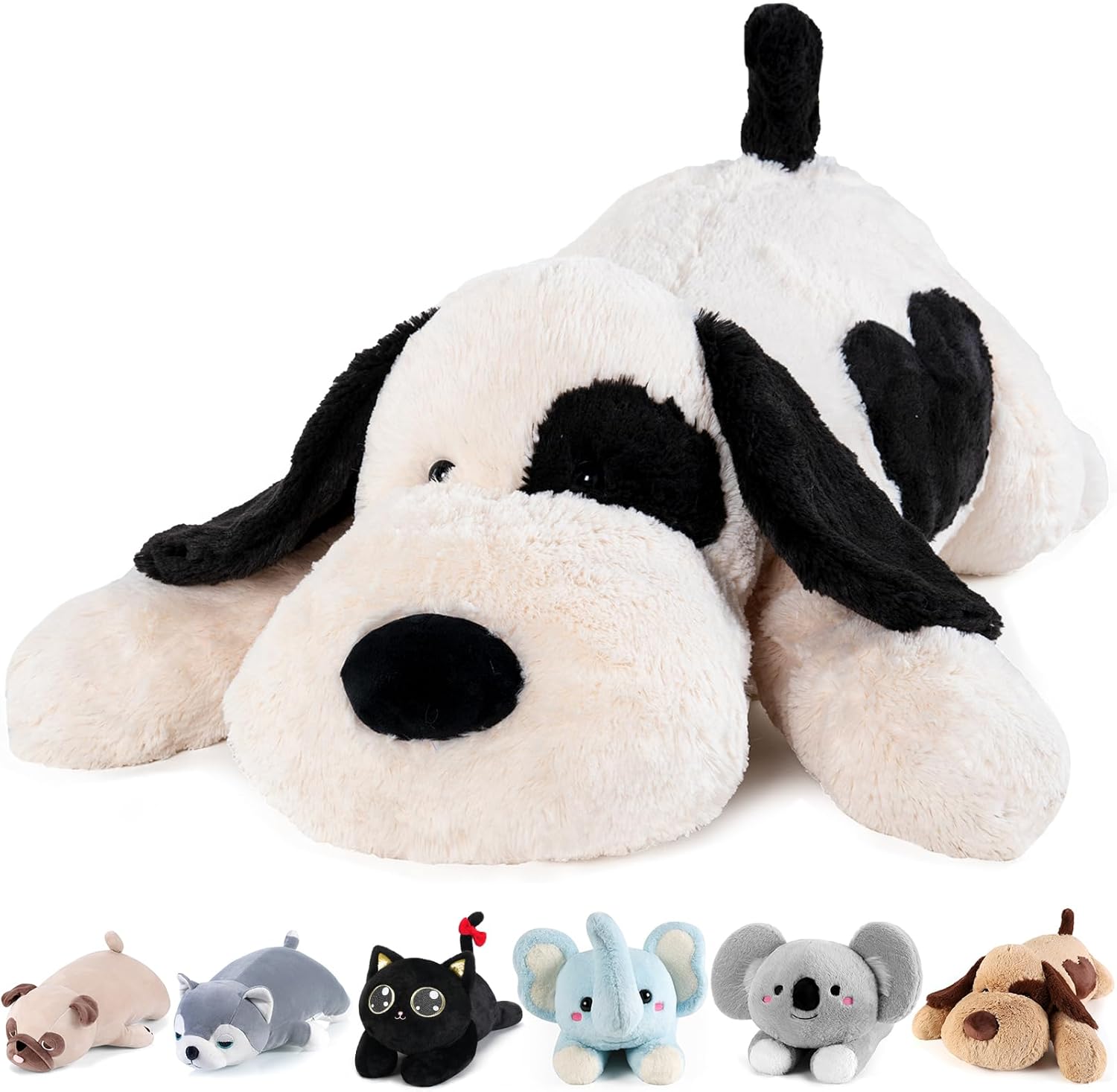 meowtastic Black & White Dog Weighted Stuffed Animals - 32 Inch 6.0 Pounds Weigh...