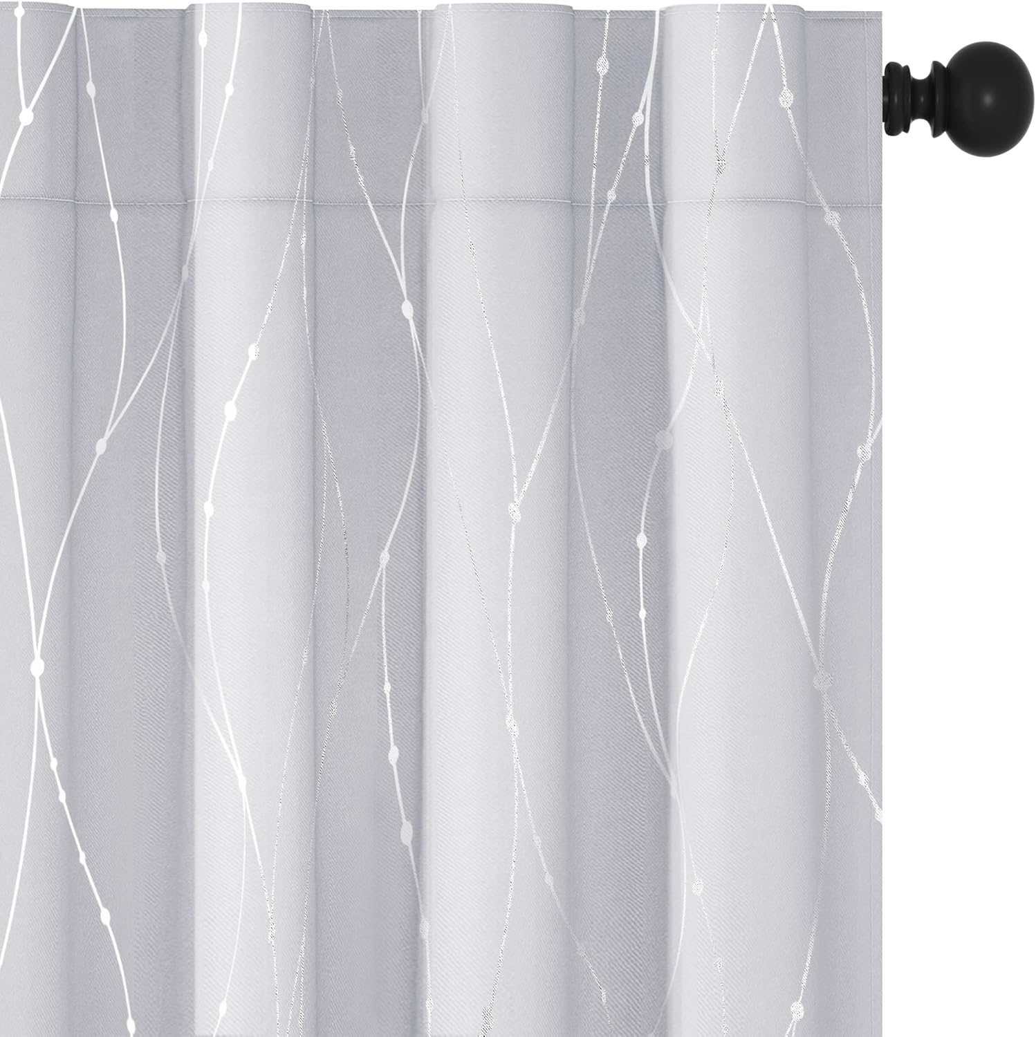 Special Deconovo Curtains for Living Room, Luxurious Curtain Set with Back Tab W...