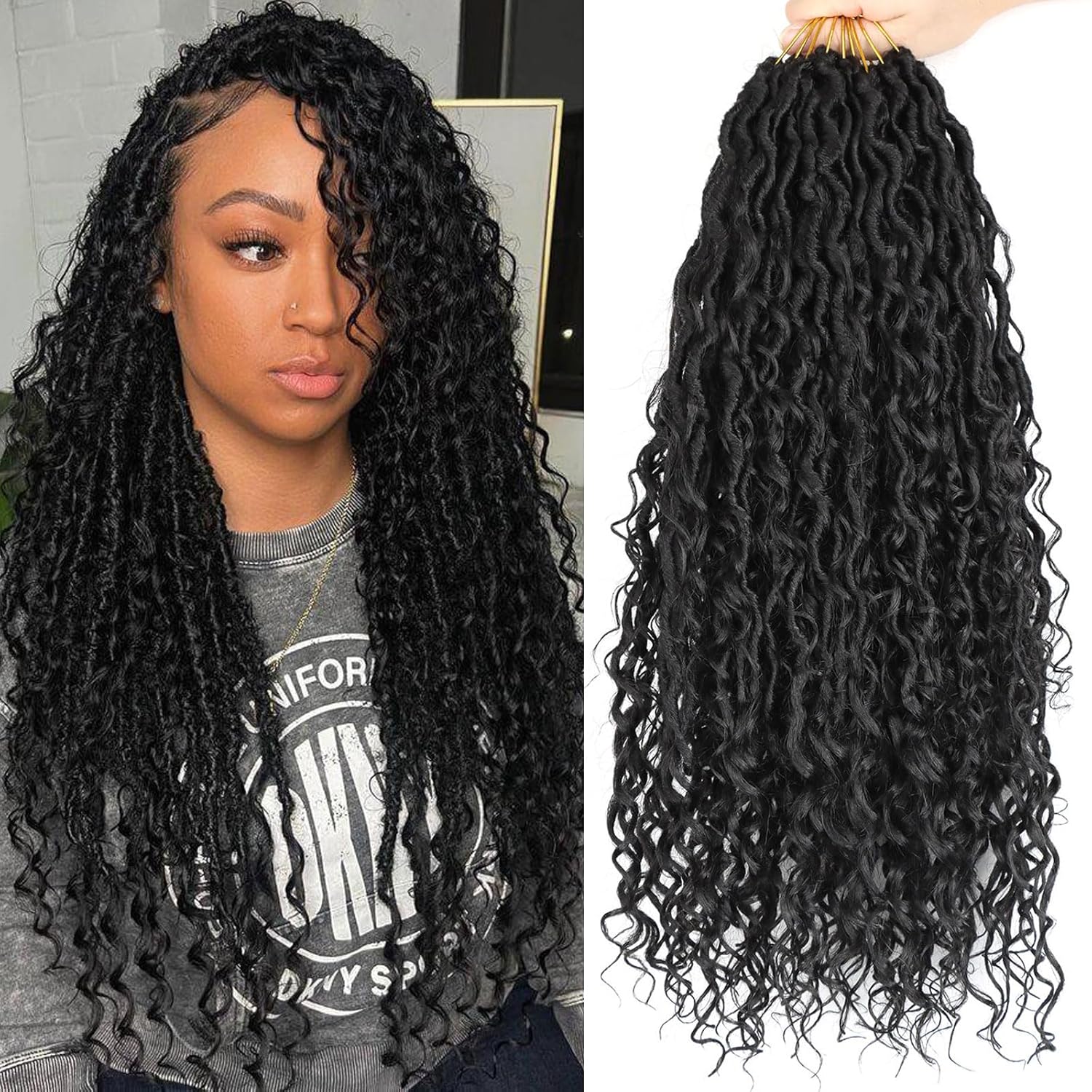 LMZIM Goddess Locs, Special Crochet Hair 18 inch, High-Quality Boho Faux Locs fo...