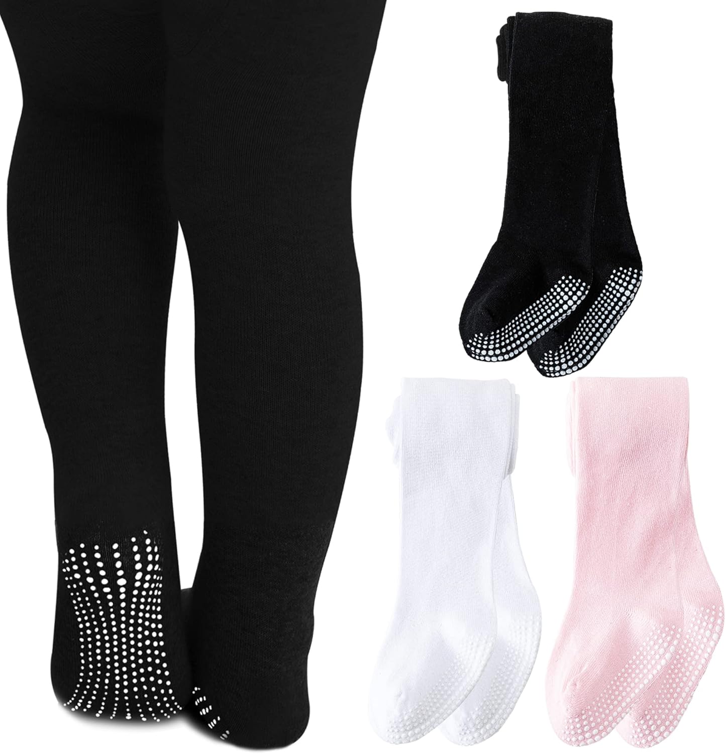 Baby Tights Non Slip Baby Girl Tights Plain/Shoe-Look Leggings Seamless Pantyhos...