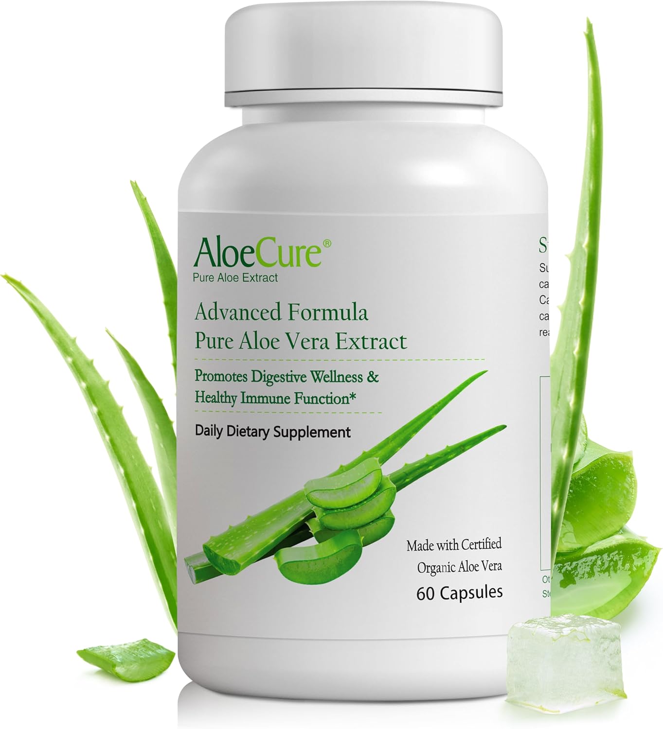 AloeCure Organic Aloe Vera Capsules, 160,000mg Inner Aloe Leaf Equivelent per Se...