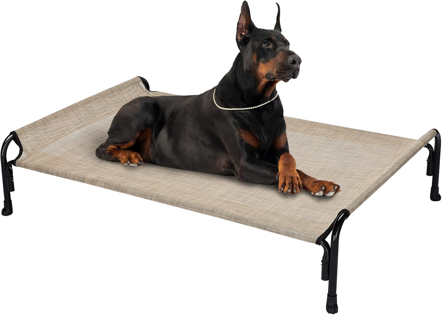 Veehoo Elevated Dog Bed, Outdoor Raised Dog Cots Bed for Large Dogs, Cooling Cam...