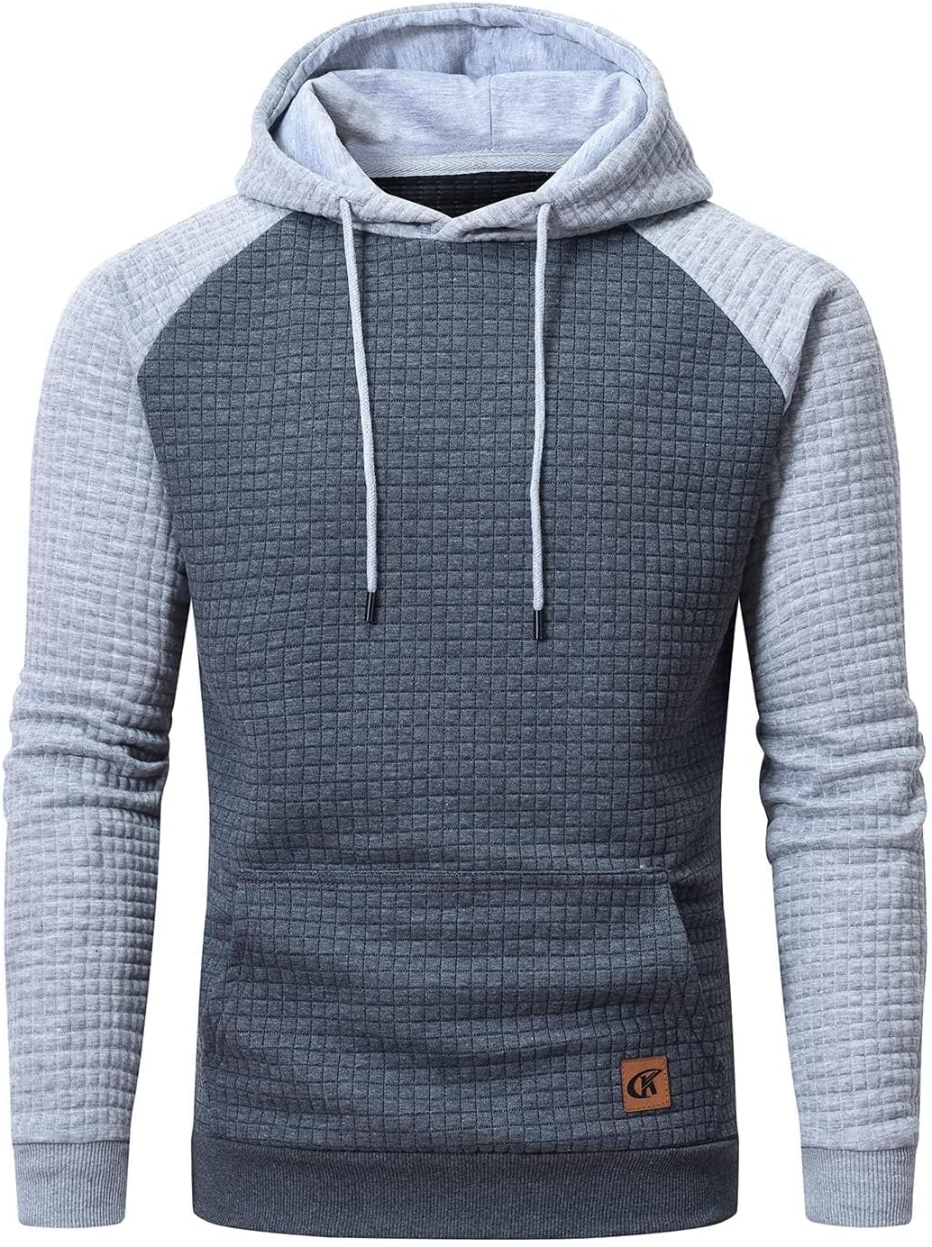 YuKaiChen Men's Hoodies Pullover Hooded Sweatshirts Long Sleeve Patchwork Plaid...