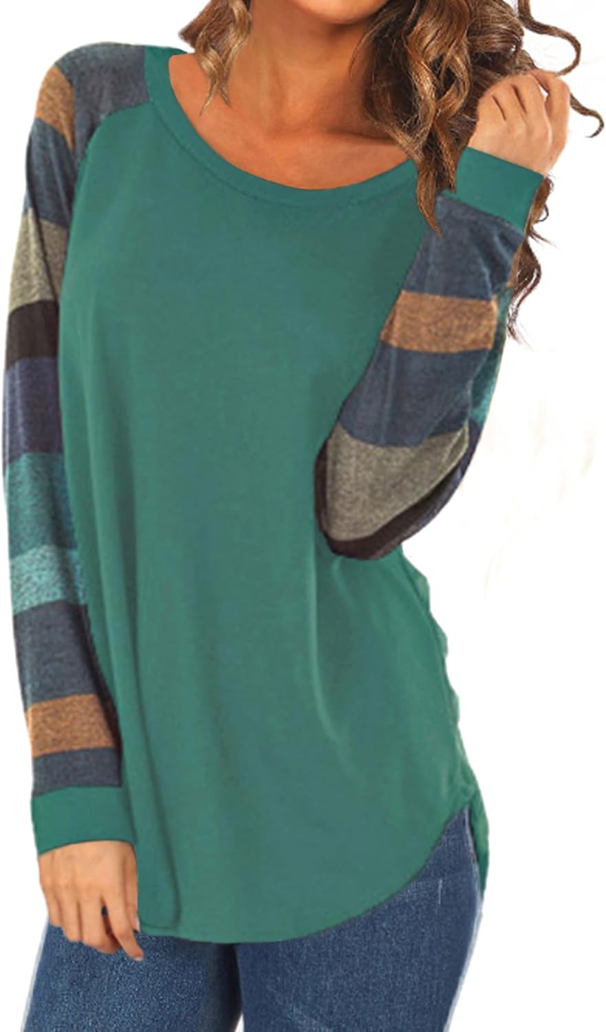 Halife Women's Lightweight Color Block Long Sleeve Loose Fit Pullover Sweatshirt...