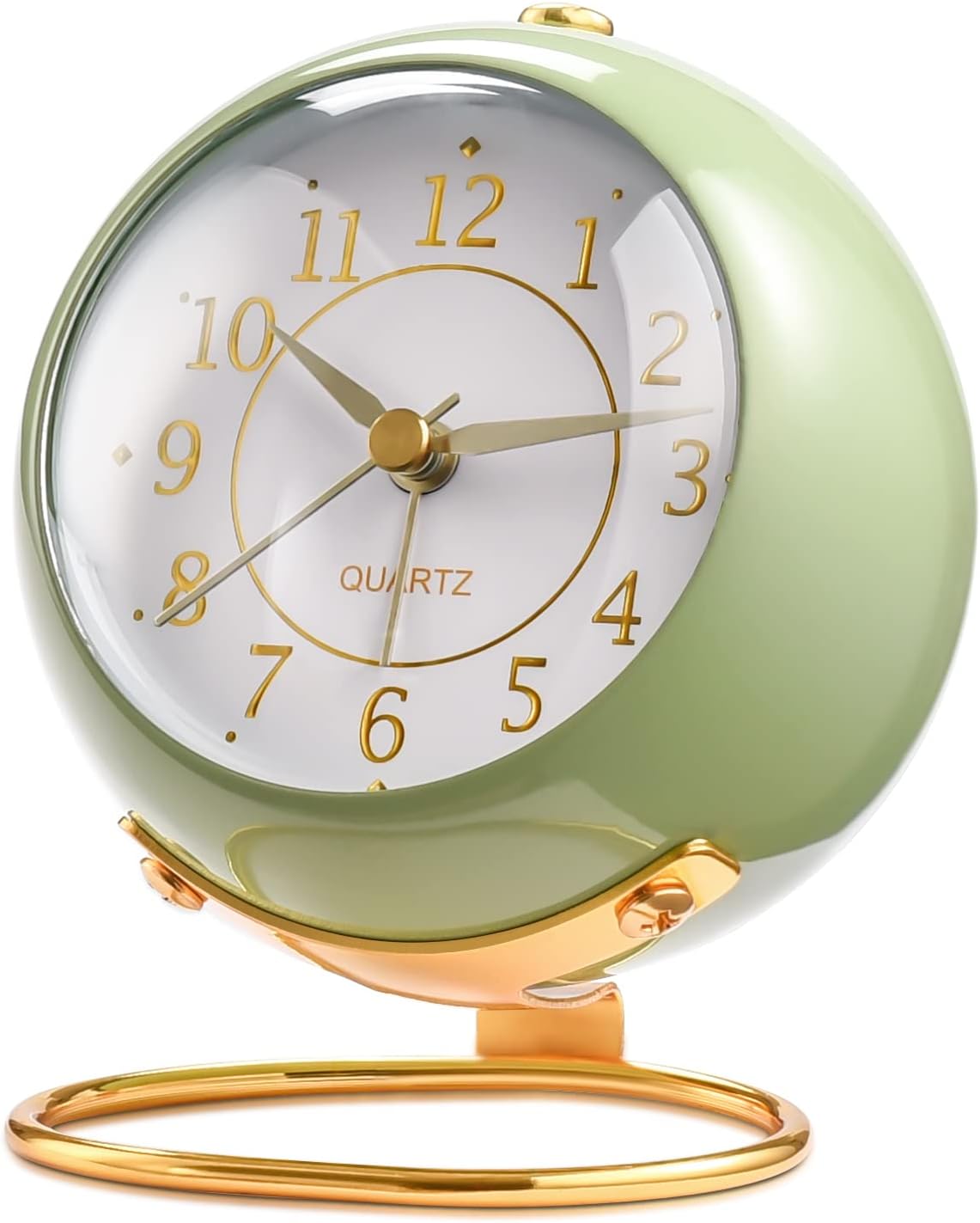 Analog Alarm Clocks,Retro Backlight Cute Simple Design Small Desk Clock with Nig...