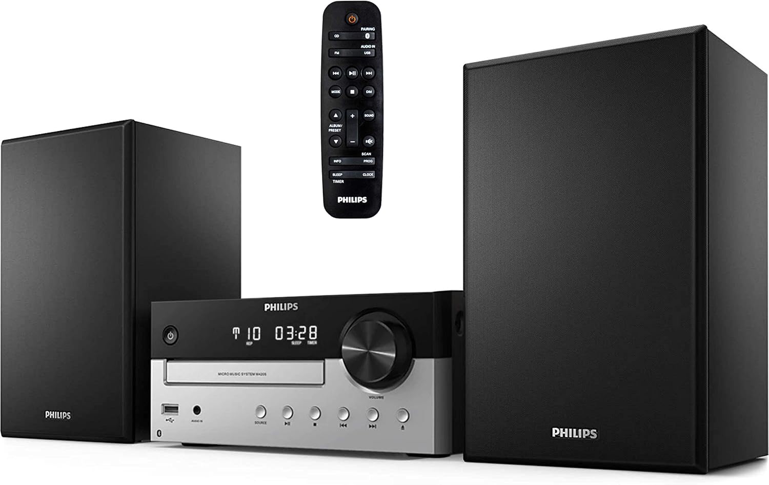 PHILIPS Bluetooth Stereo System for Home with CD Player, MP3, USB, Audio in, FM...