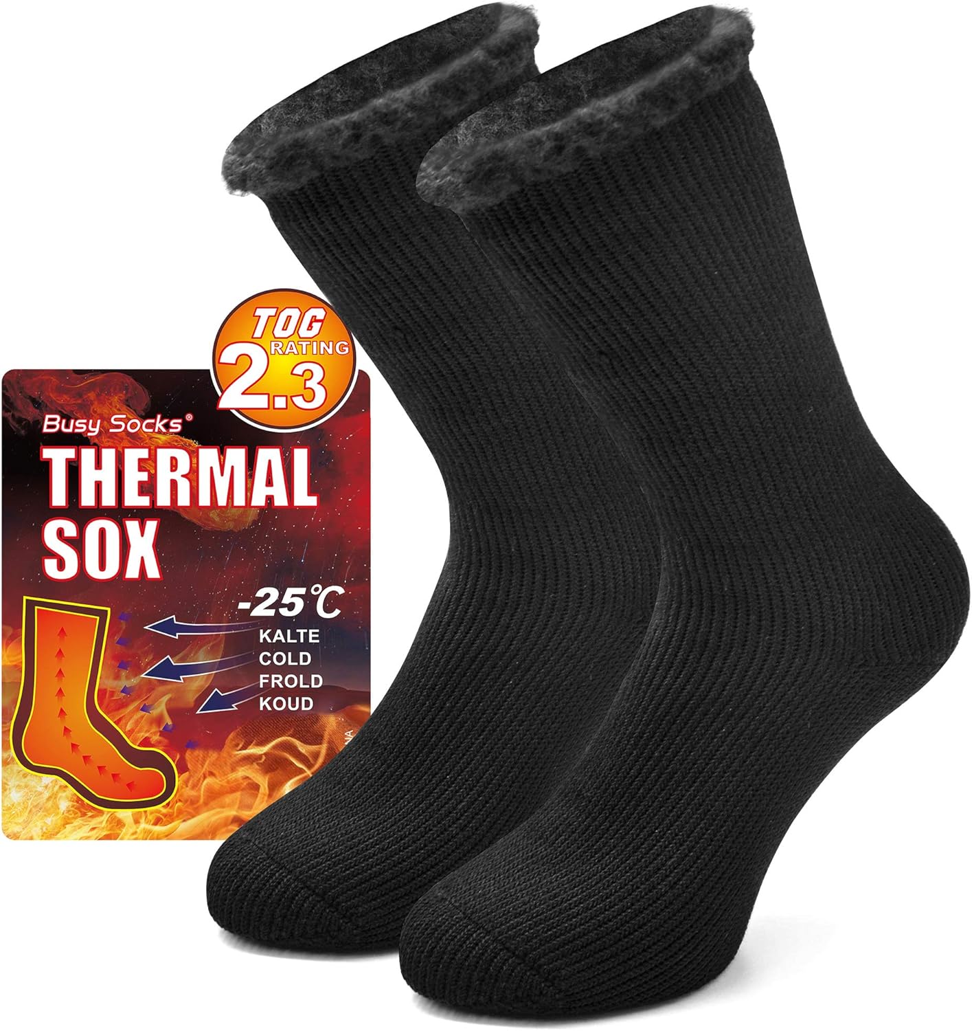Busy Socks Winter Warm Thermal Socks for Men Women Extra Thick Insulated Heated...