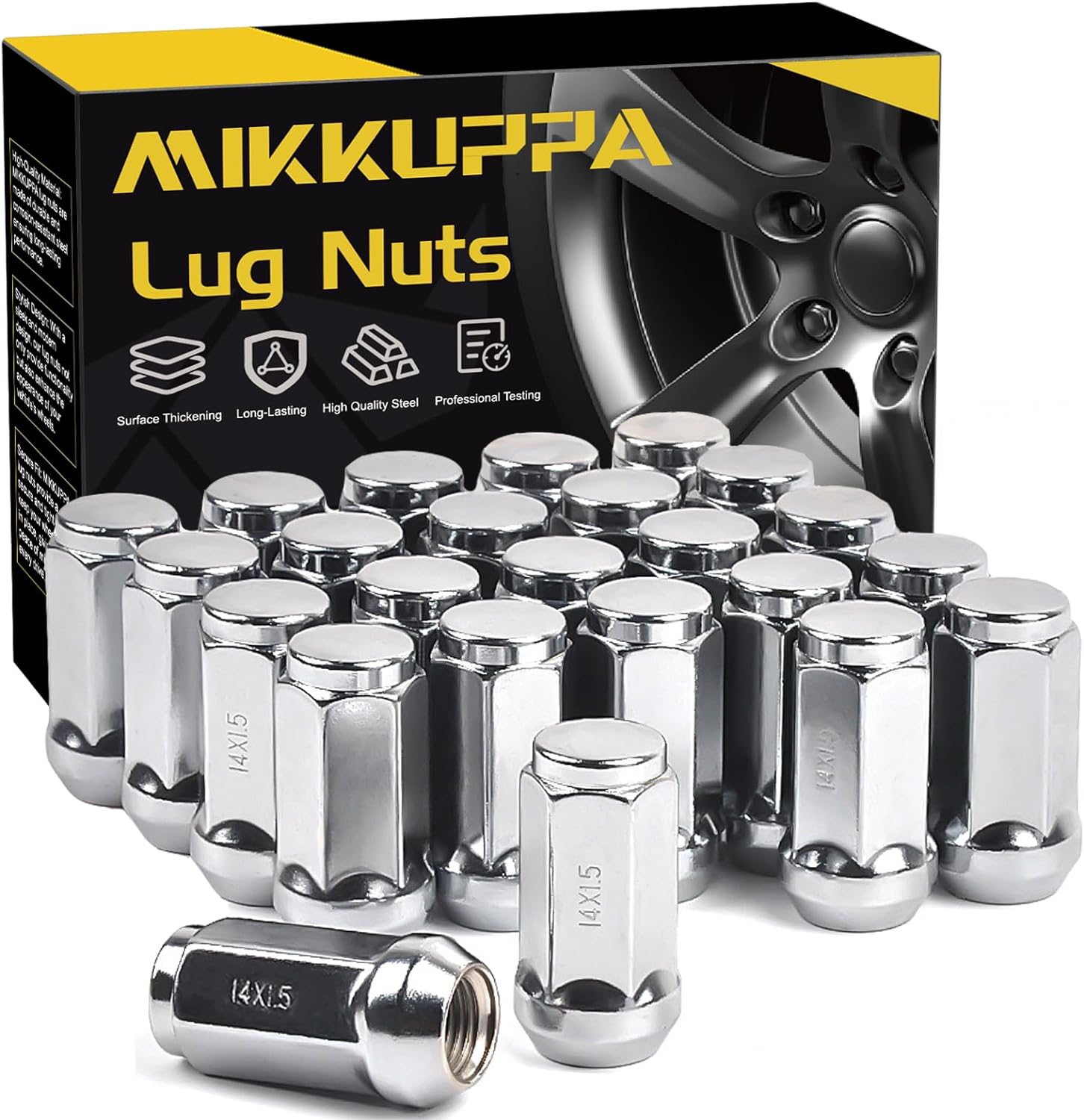 MIKKUPPA M14x1.5 Lug Nuts, Special Replacement Lug Nuts for Chevy Silverado, Inn...
