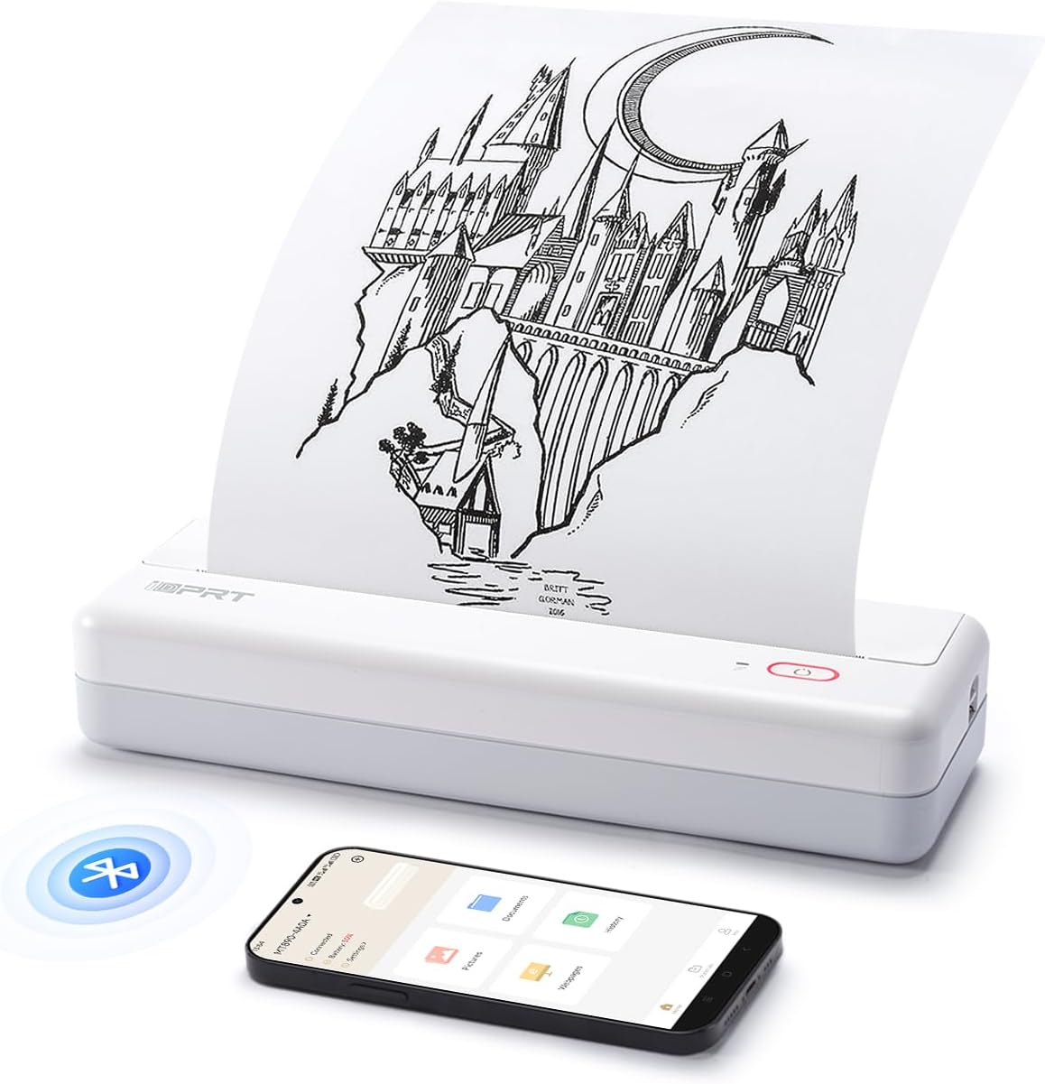 iDPRT MT890 Portable Wireless Printer - with Thermal A4 Paper, Bluetooth Inkless...