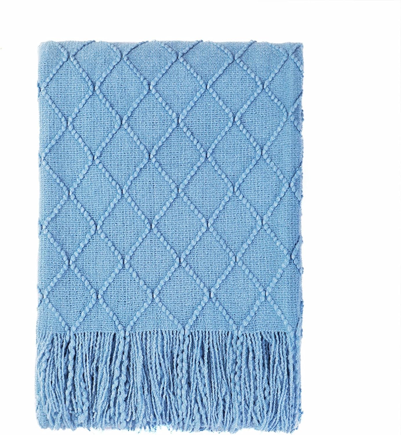 BOURINA Throw Couch Cover, Special Knitted Decorative Blanket, High-Quality Text...
